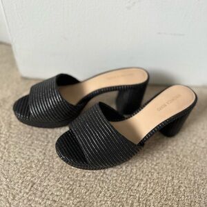 New Veronica Beard Dali Raffia Platform Slide Sz 7.5